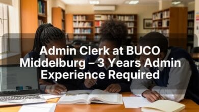 Admin Clerk at BUCO Middelburg – 3 Years Admin Experience Required