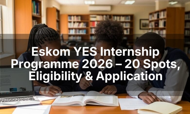 Eskom YES Internship Programme 2026 – 20 Spots, Eligibility & Application