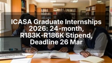 ICASA Graduate Internships 2026: 24‑month, R183K‑R186K Stipend, Deadline 26 Mar