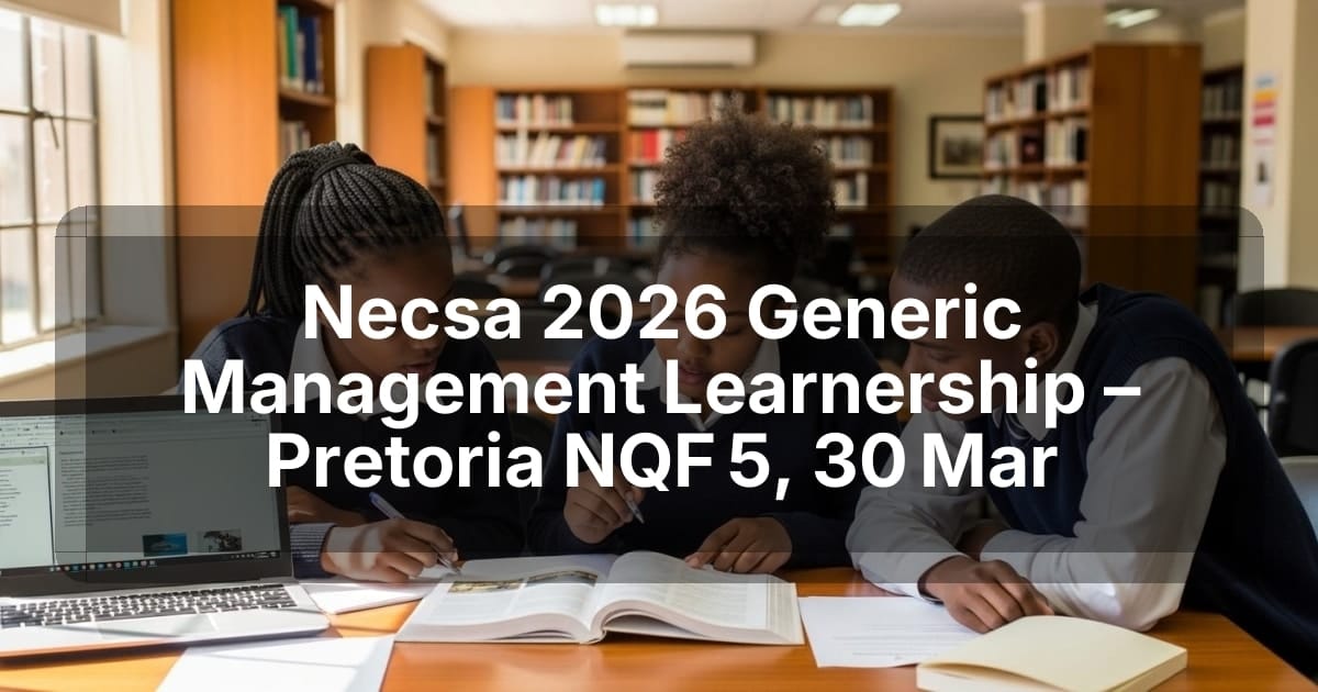 Necsa 2026 Generic Management Learnership – Pretoria NQF 5, 30 Mar
