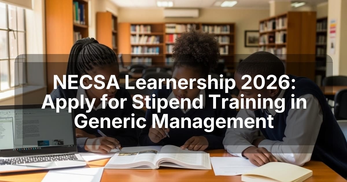 NECSA Learnership 2026: Apply for Stipend Training in Generic Management