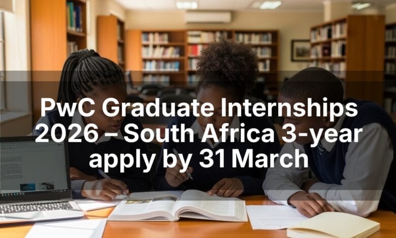PwC Graduate Internships 2026 – South Africa 3-year apply by 31 March