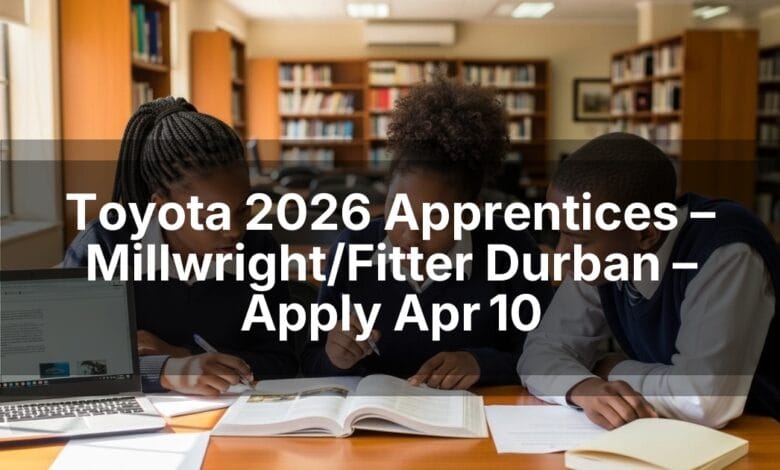 Toyota 2026 Apprentices – Millwright/Fitter Durban – Apply Apr 10