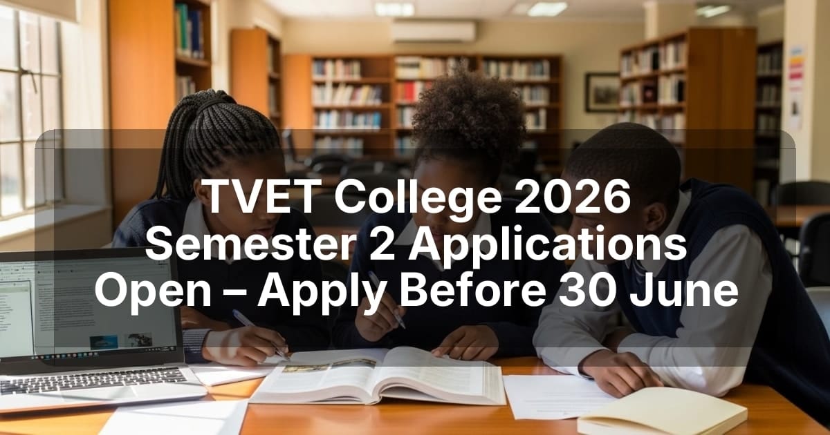 TVET College 2026 Semester 2 Applications Open – Apply Before 30 June
