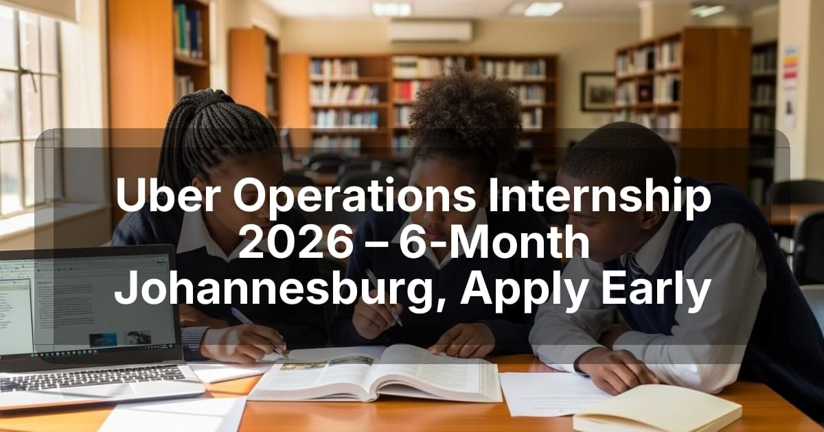 Uber Operations Internship 2026 – 6‑Month Johannesburg, Apply Early