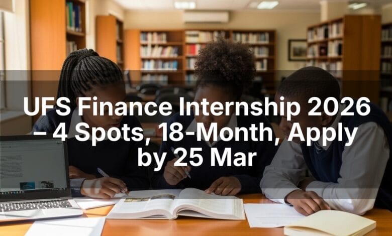 UFS Finance Internship 2026 – 4 Spots, 18‑Month, Apply by 25 Mar