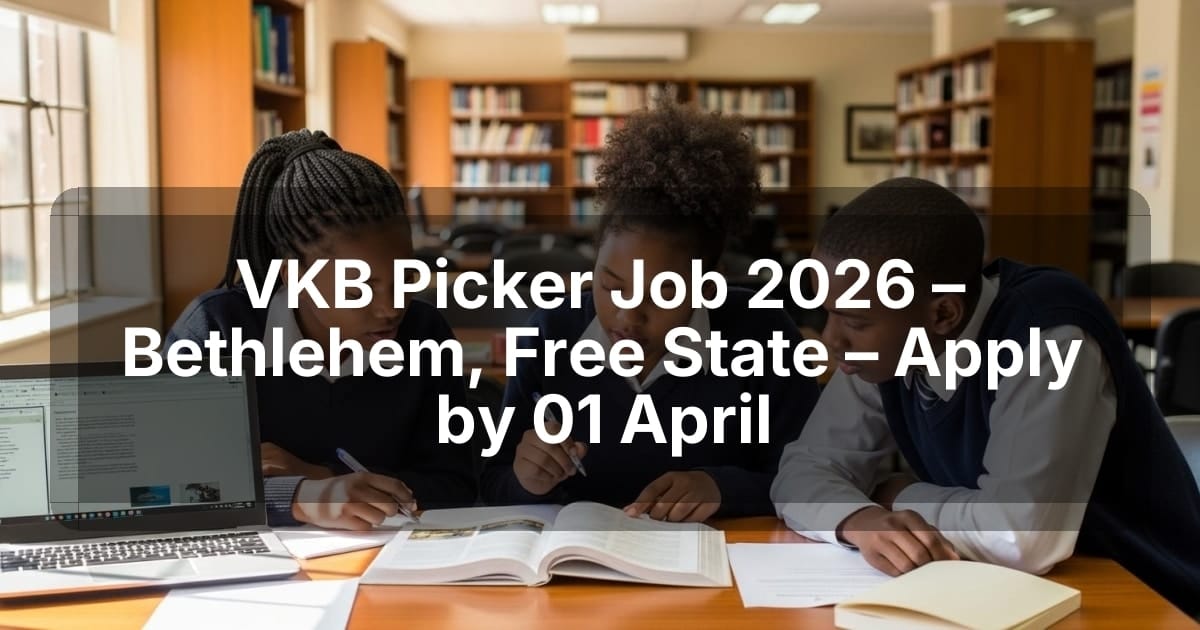 VKB Picker Job 2026 – Bethlehem, Free State – Apply by 01 April