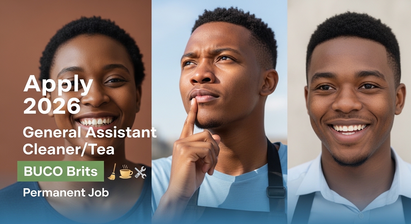 Apply 2026: General Assistant Cleaner/Tea – BUCO Brits – Permanent Job
