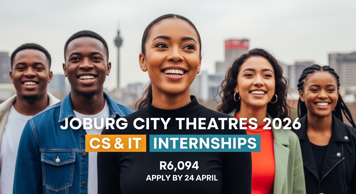 Joburg City Theatres 2026 Internships: CS & IT, R6,094, Apply 24 Apr