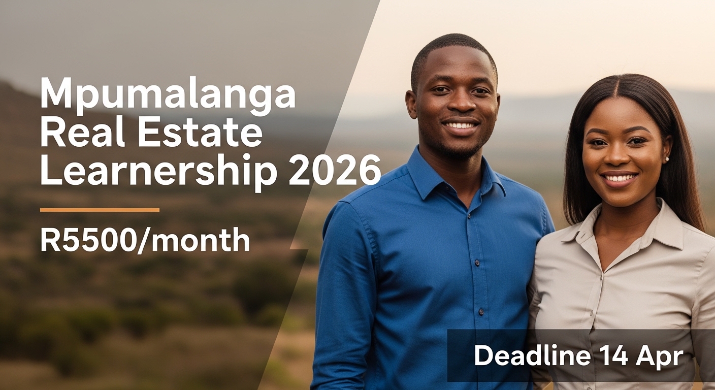 Mpumalanga Real Estate Learnership 2026 R5500/month Deadline 14 Apr