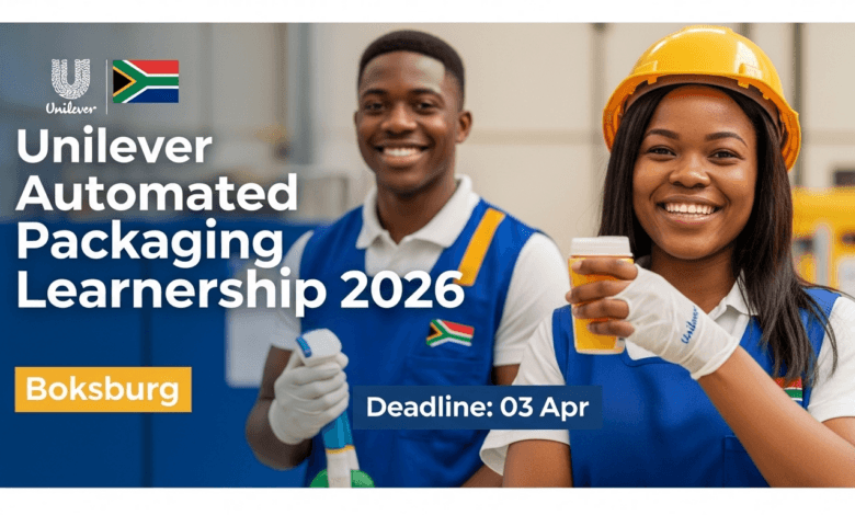Unilever Automated Packaging Learnership 2026 Boksburg Deadline 03 Apr