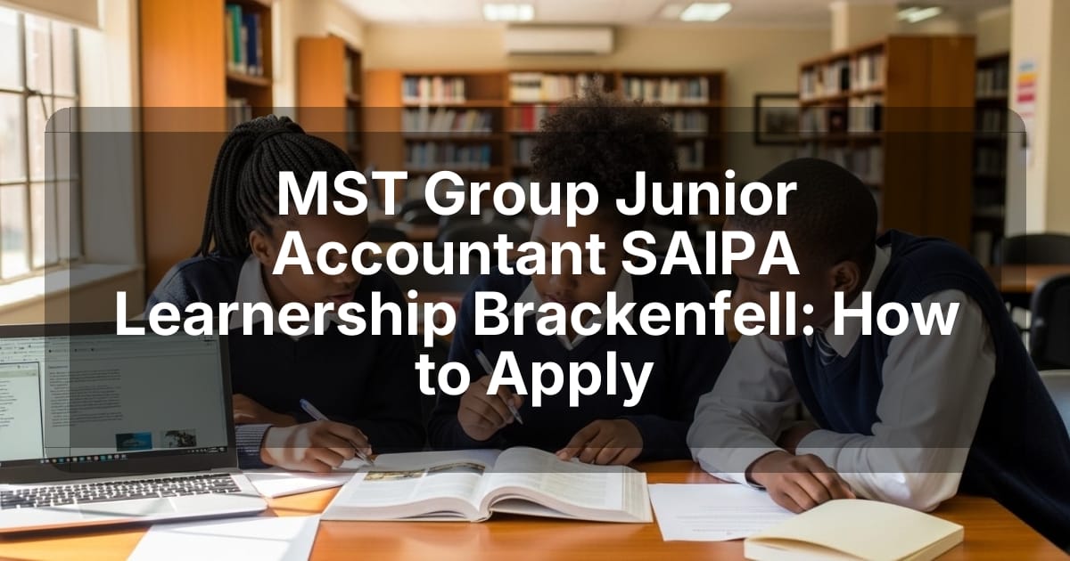 MST Group Junior Accountant SAIPA Learnership Brackenfell: How to Apply
