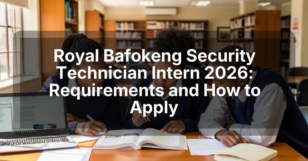 Royal Bafokeng Security Technician Intern 2026: Requirements and How to Apply