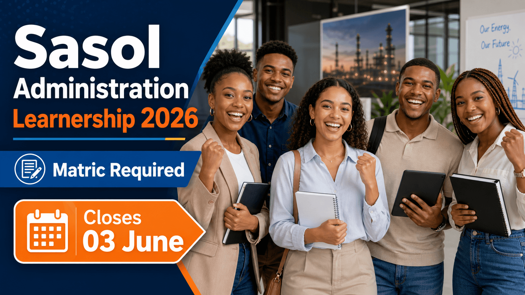 Sasol Administration Learnership 2026: Matric Required, Closes 03 June