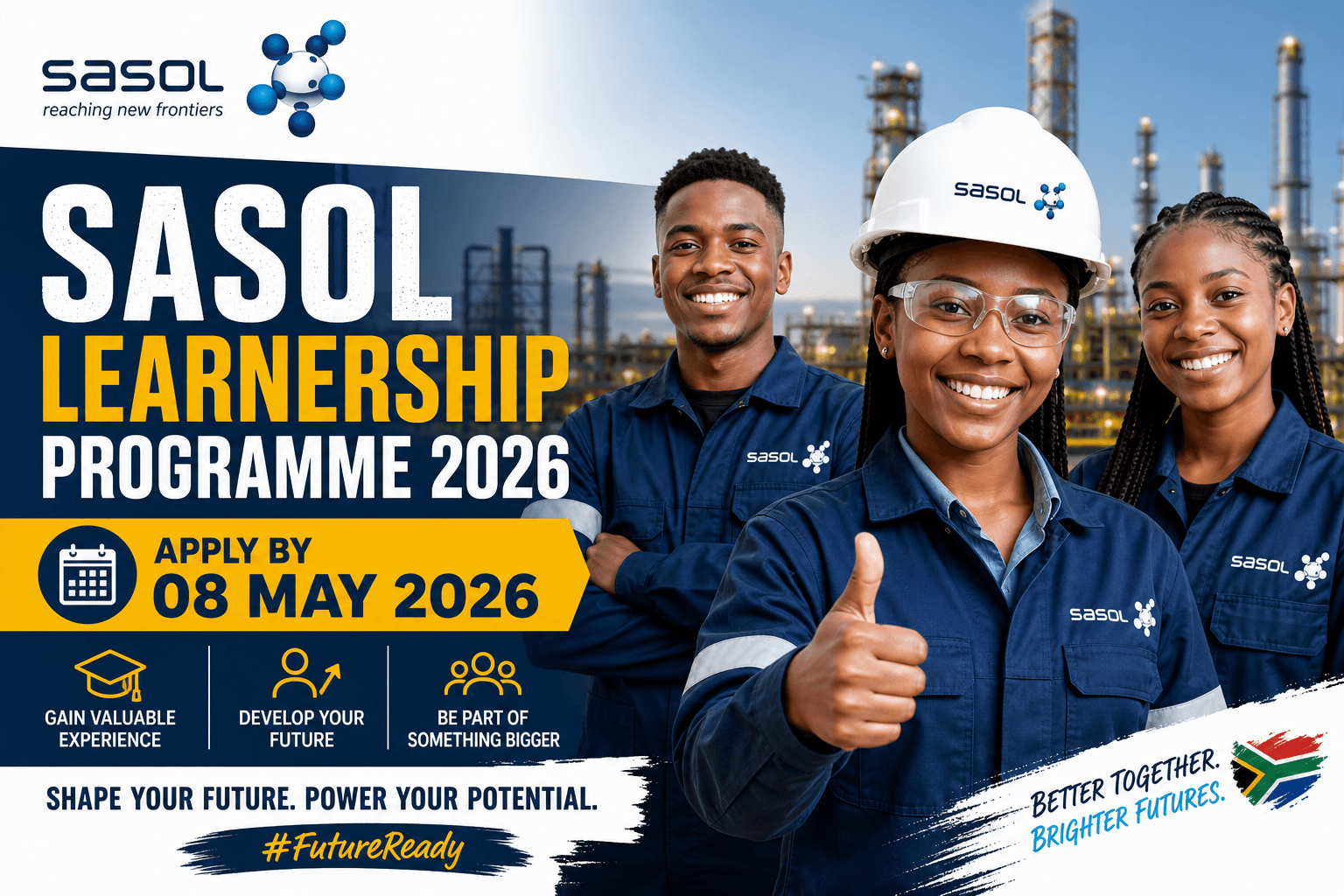 Sasol Learnership Programme 2026: Apply by 08 May 2026