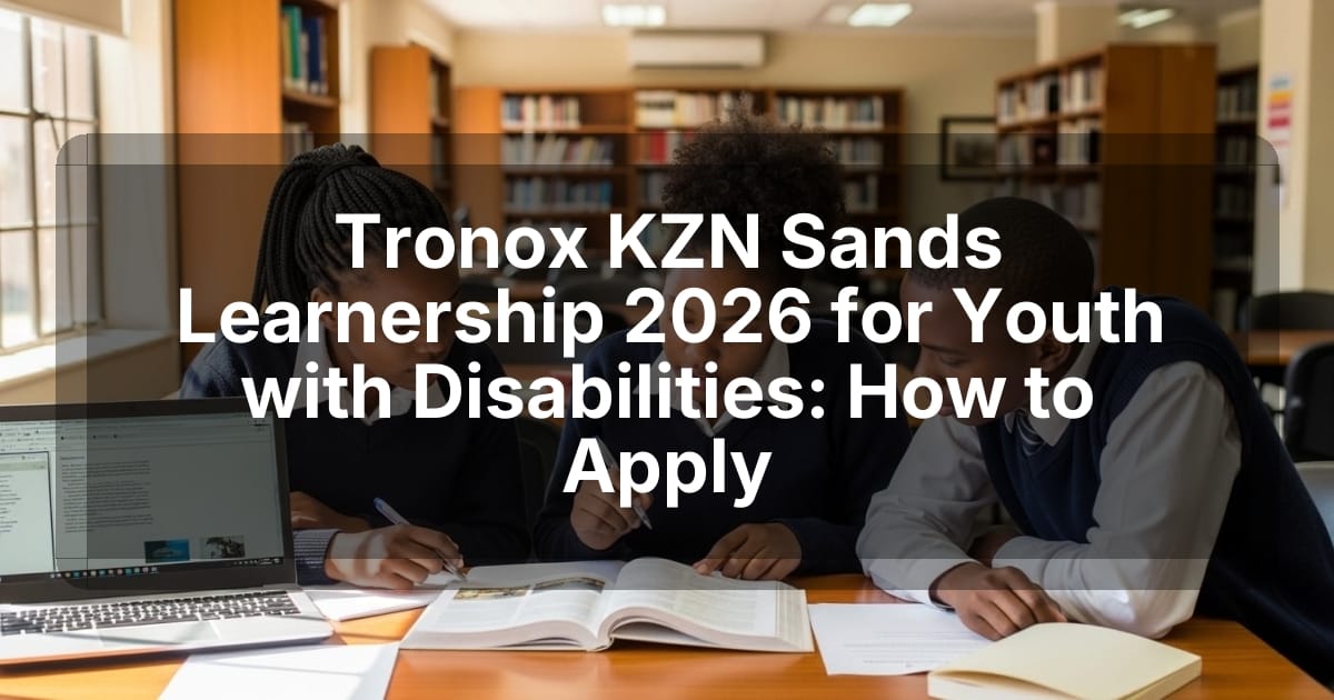 Tronox KZN Sands Learnership 2026 for Youth with Disabilities: How to Apply