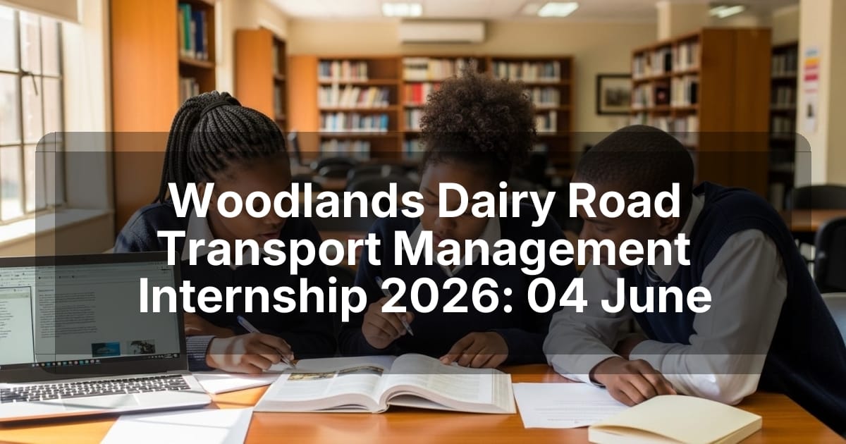 Woodlands Dairy Road Transport Management Internship 2026: 04 June