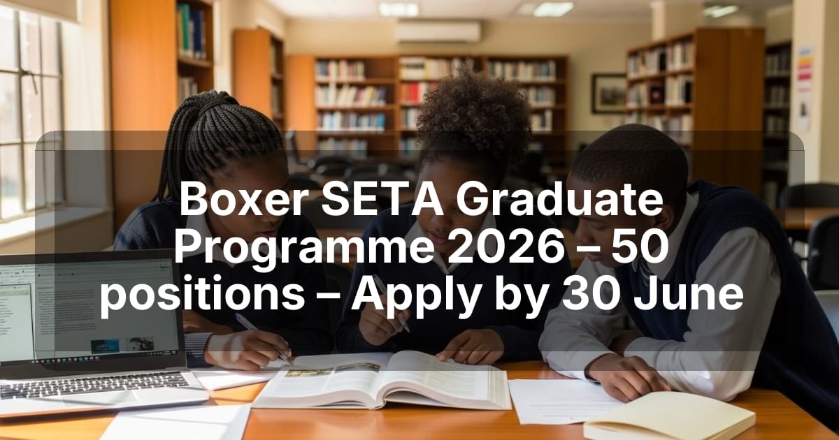 Boxer SETA Graduate Programme 2026 – 50 positions – Apply by 30 June