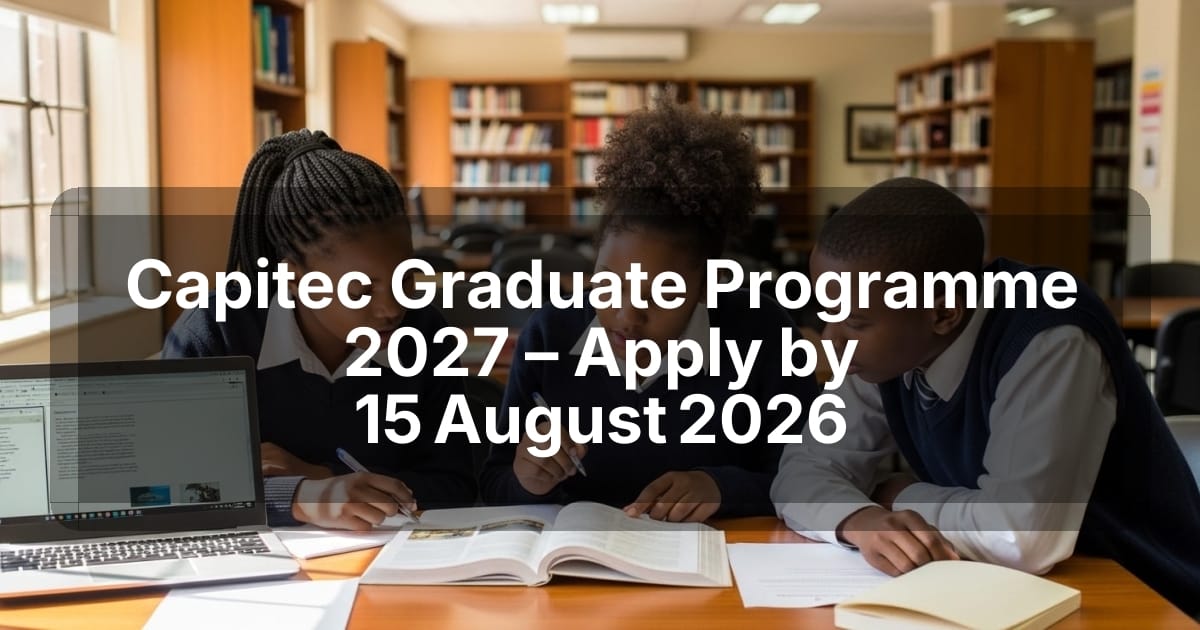 Capitec Graduate Programme 2027 – Apply by 15 August 2026