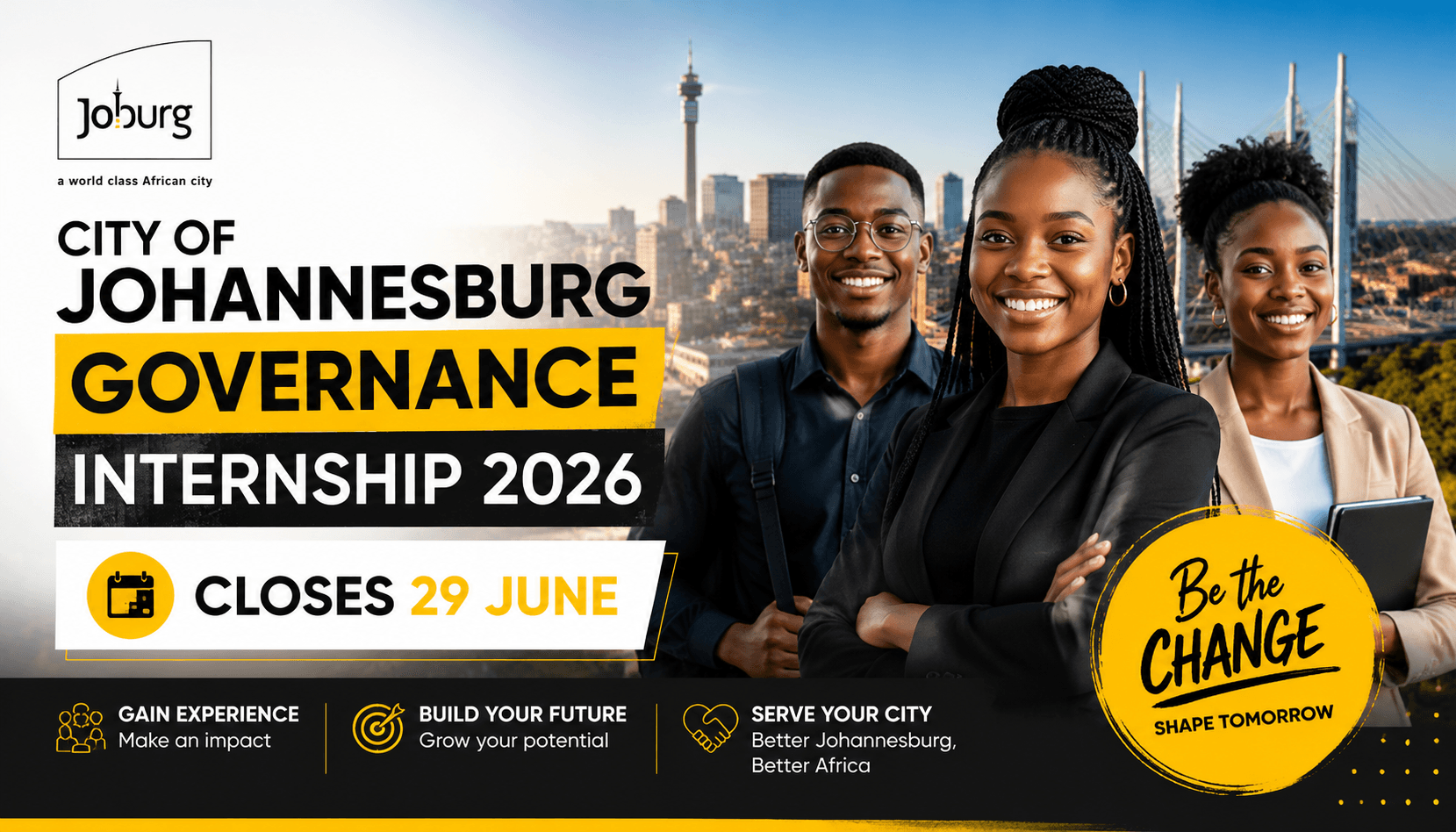 City of Johannesburg Governance Internship 2026 – Closes 29 June