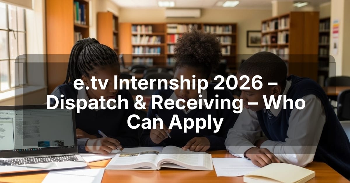 e.tv Internship 2026 – Dispatch & Receiving – Who Can Apply