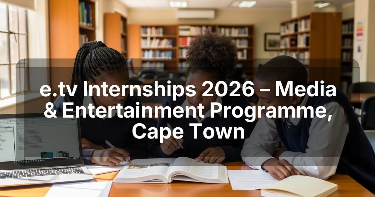 e.tv Internships 2026 – Media & Entertainment Programme, Cape Town