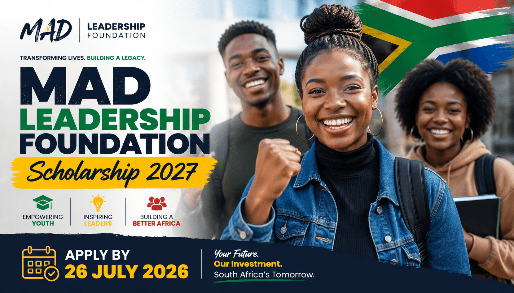 MAD Leadership Foundation Scholarship 2027 – Apply by 26 July 2026