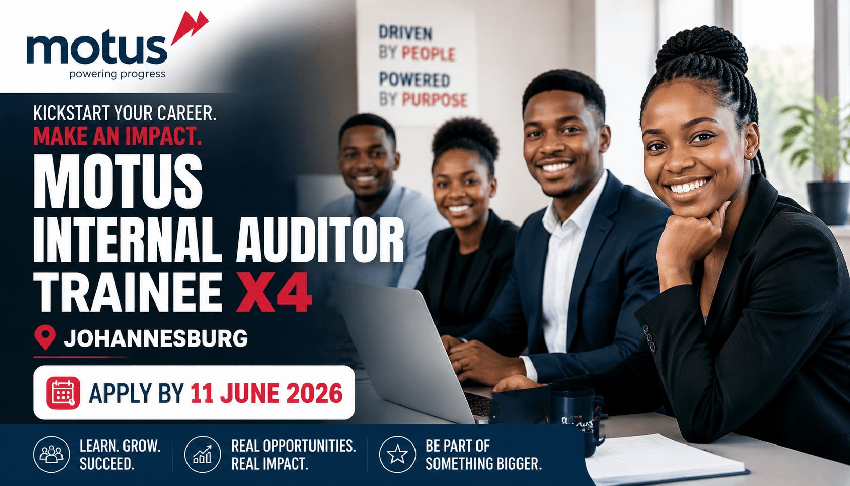 Motus Internal Auditor Trainee X4 in Johannesburg, Apply by 11 June 2026