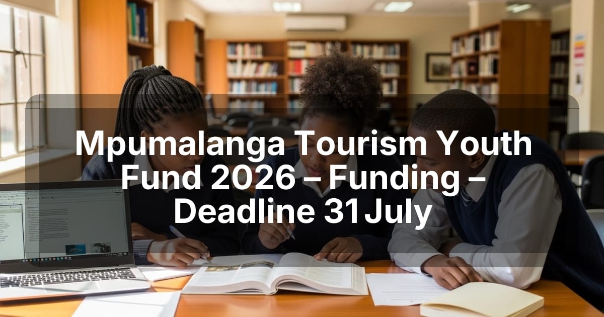 Mpumalanga Tourism Youth Fund 2026 – Funding – Deadline 31 July