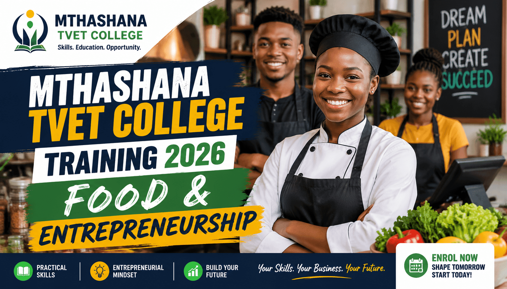 Mthashana TVET College Training 2026 – Food & Entrepreneurship