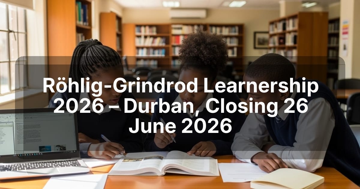 Röhlig-Grindrod Learnership 2026 – Durban, Closing 26 June 2026