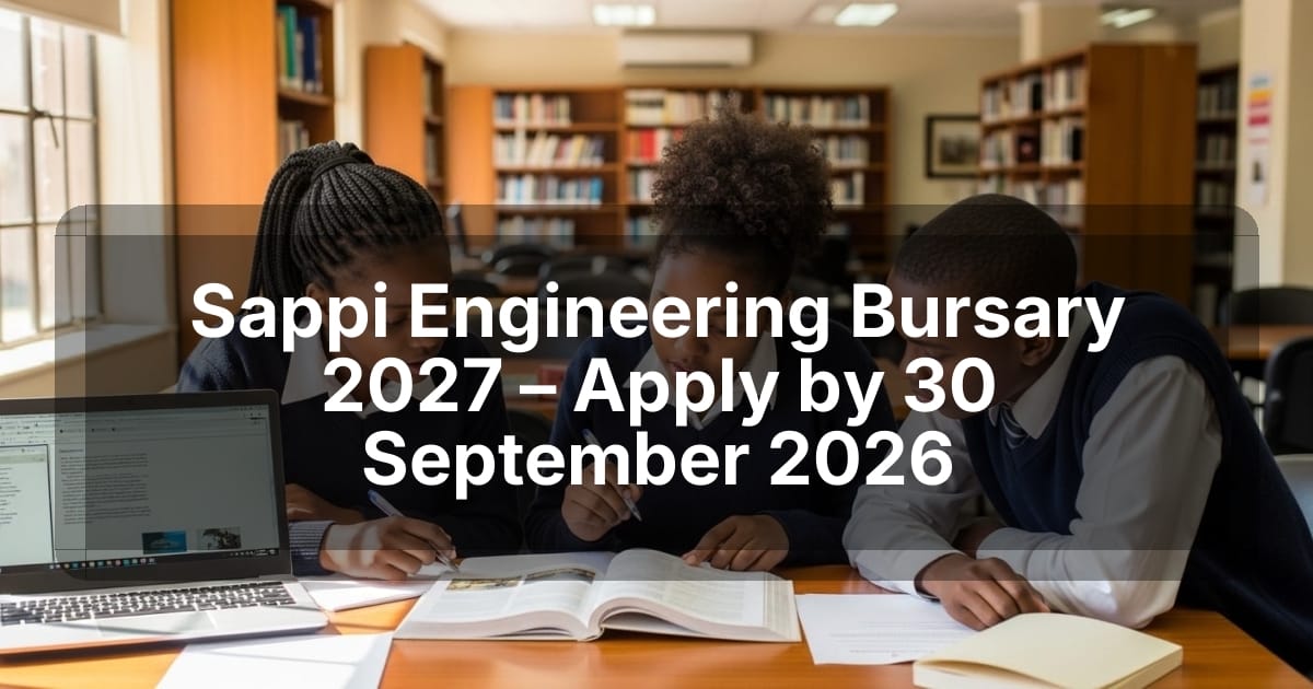 Sappi Engineering Bursary 2027 – Apply by 30 September 2026
