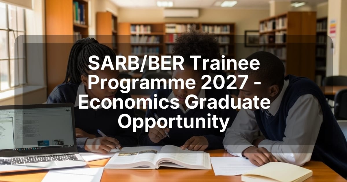 SARB/BER Trainee Programme 2027 - Economics Graduate Opportunity