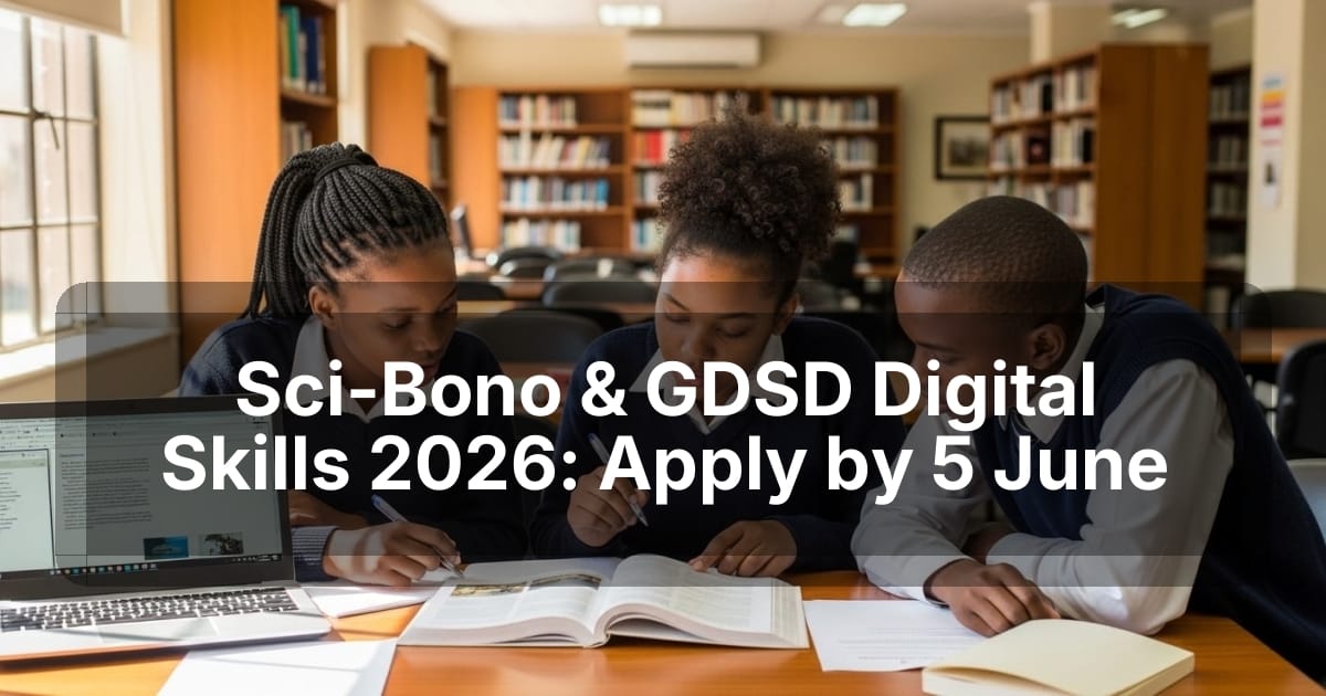 Sci-Bono & GDSD Digital Skills 2026: Apply by 5 June