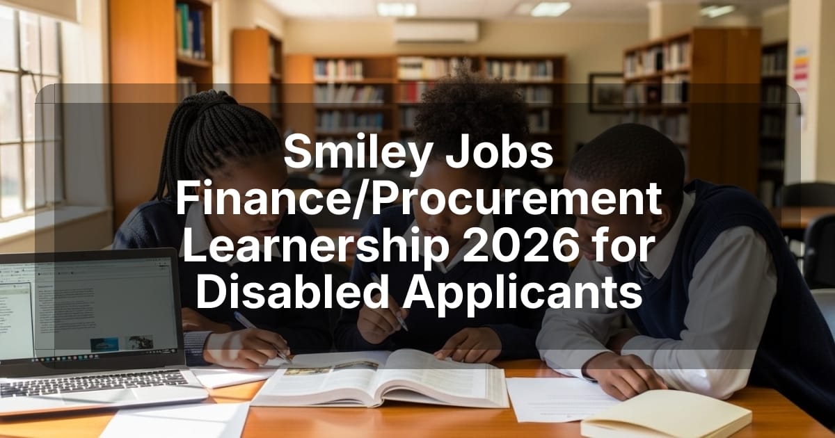 Smiley Jobs Finance/Procurement Learnership 2026 for Disabled Applicants