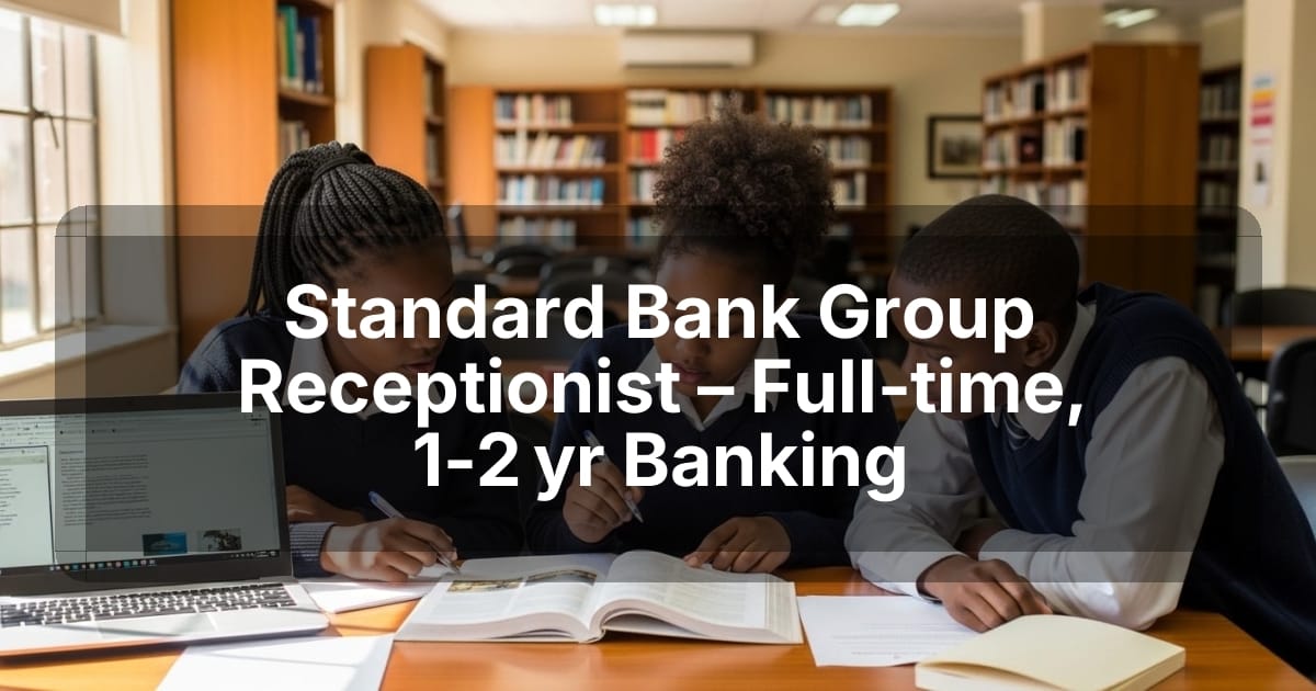 Standard Bank Group Receptionist – Full‑time, 1‑2 yr Banking