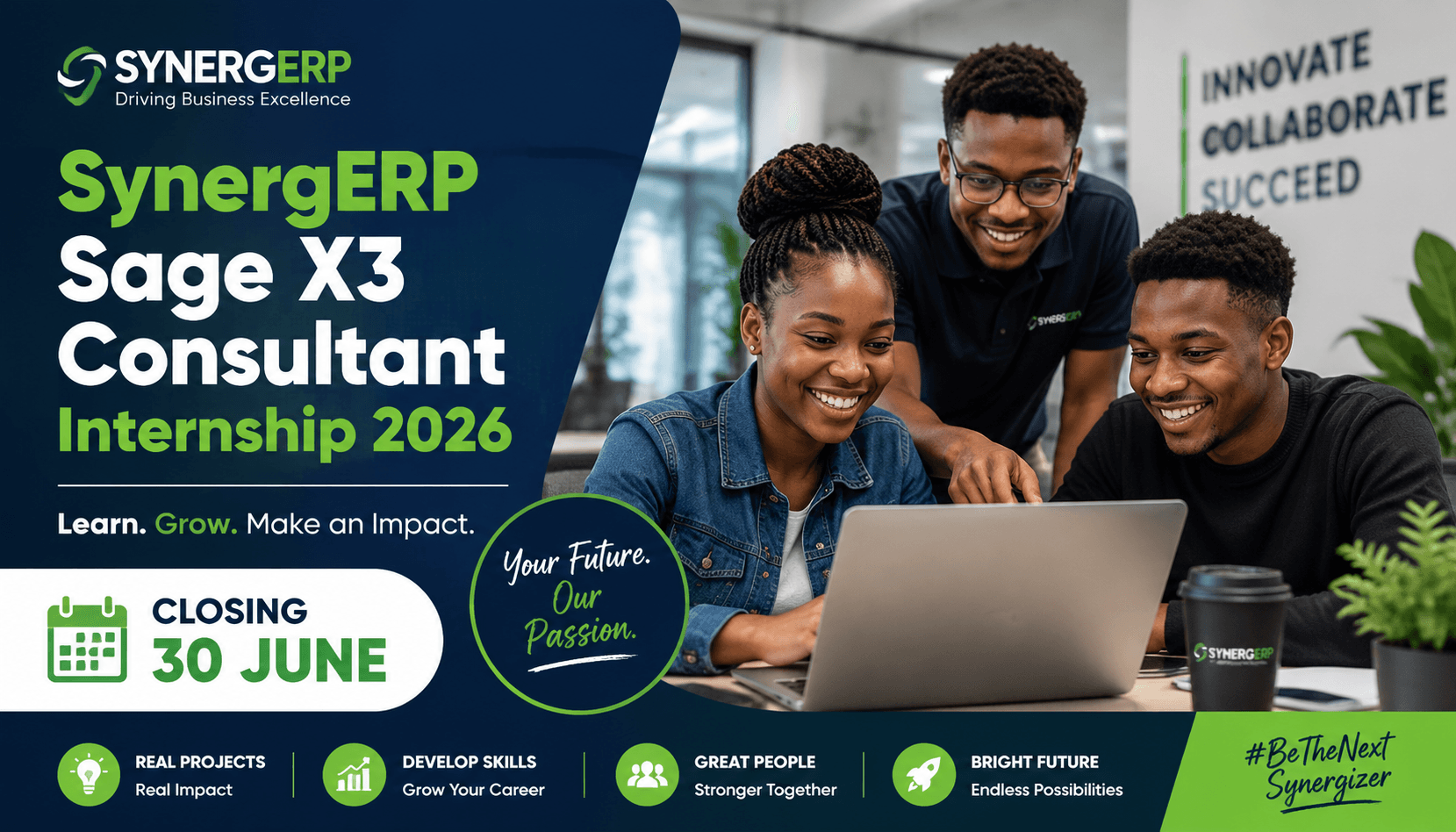 SynergERP Sage X3 Consultant Internship 2026 – Closing 30 June