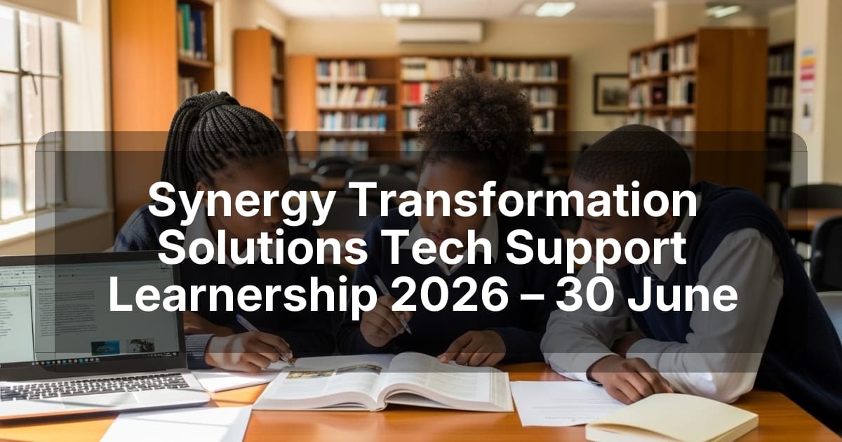 Synergy Transformation Solutions Tech Support Learnership 2026 – 30 June