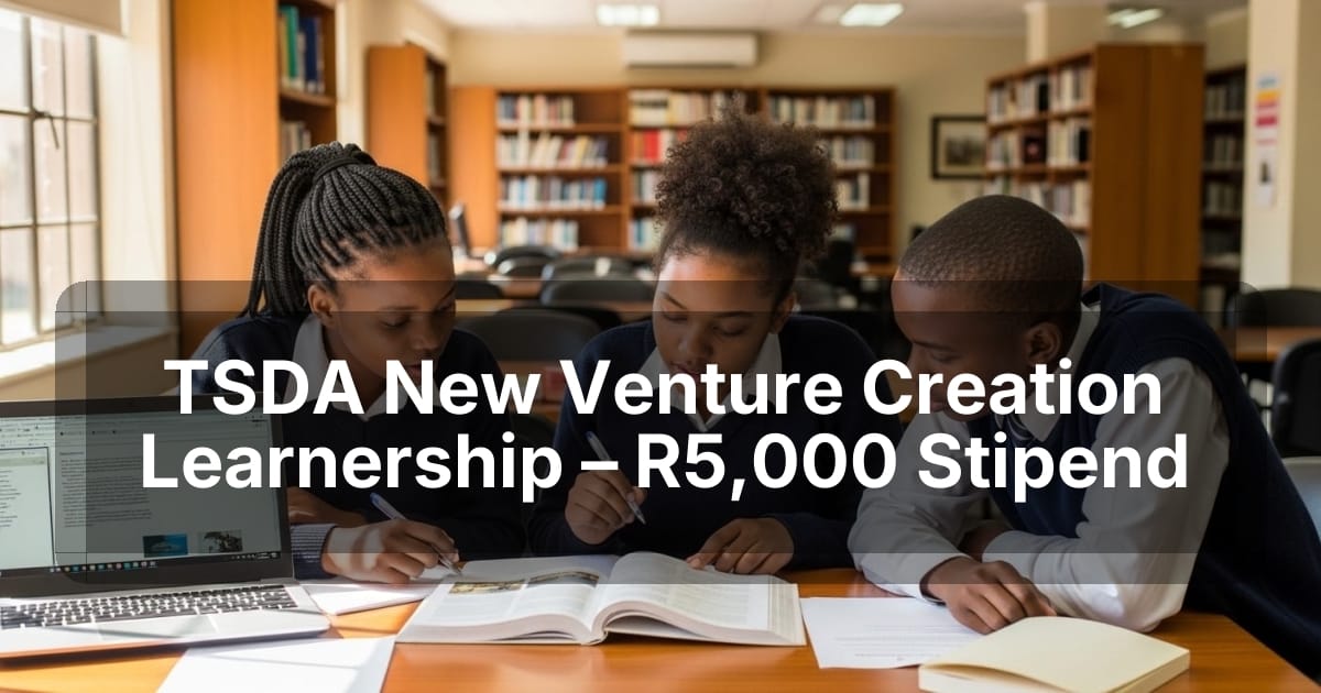 TSDA New Venture Creation Learnership – R5,000 Stipend