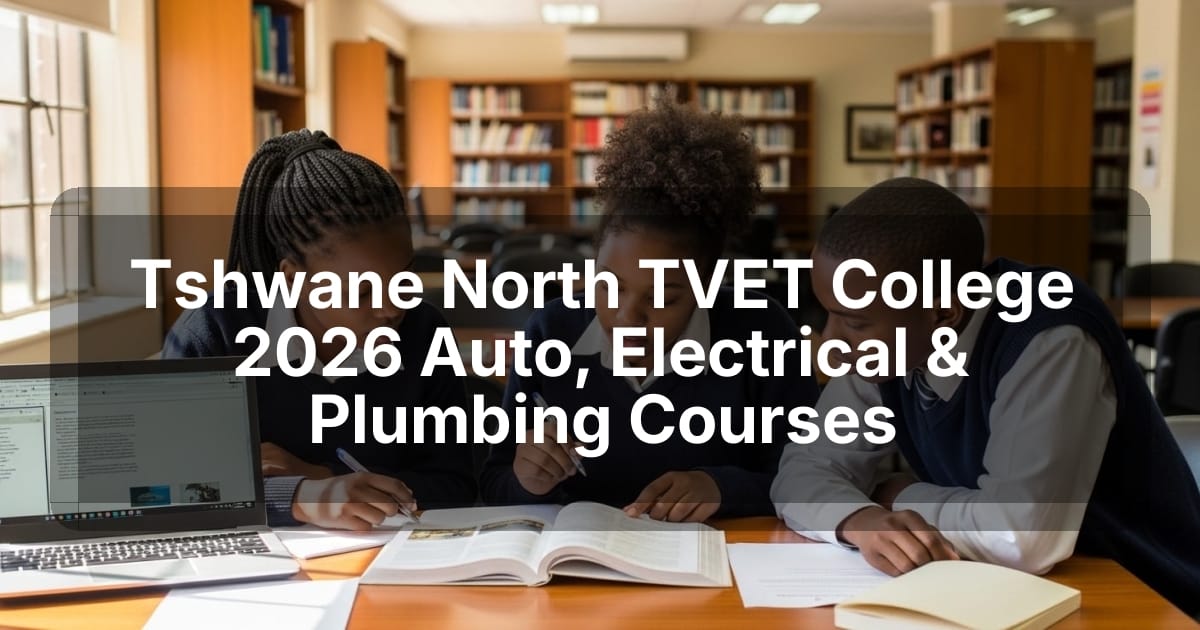 Tshwane North TVET College 2026 Auto, Electrical & Plumbing Courses
