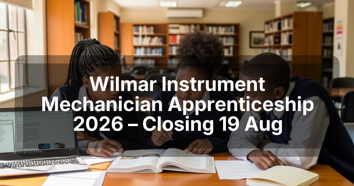 Wilmar Instrument Mechanician Apprenticeship 2026 – Closing 19 Aug