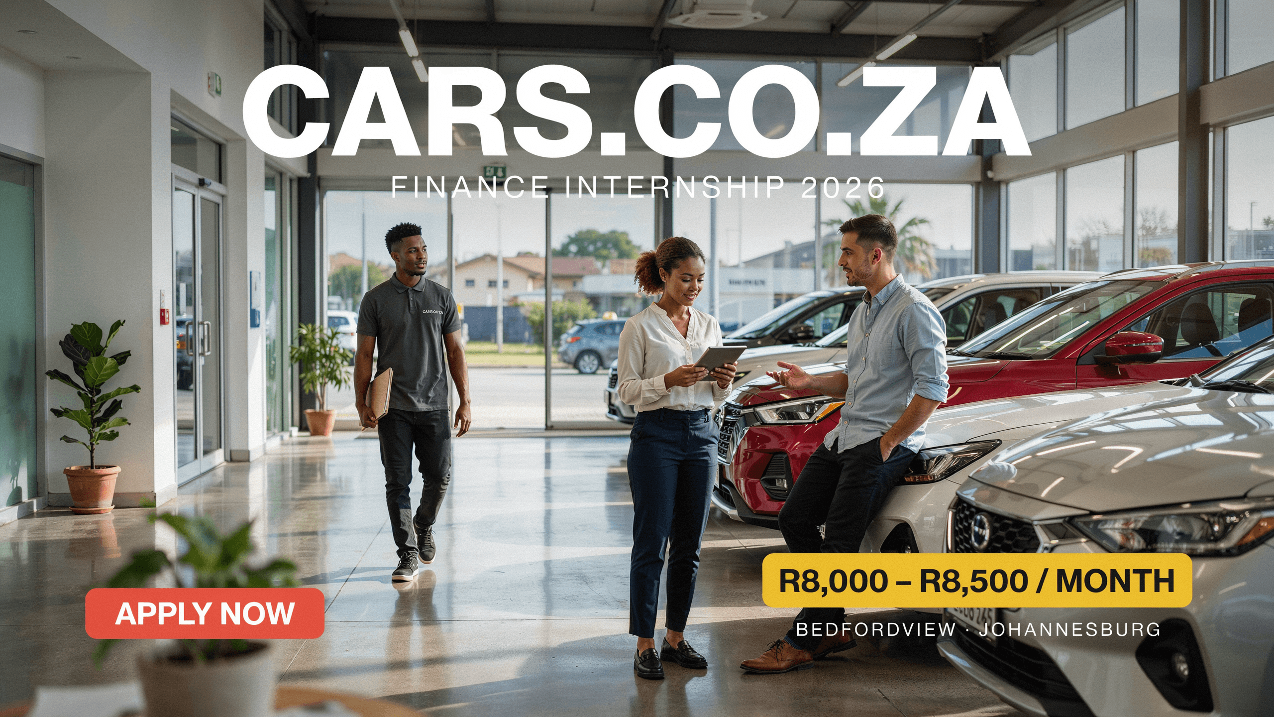 Cars.co.za Finance Internship 2026 – R8,000–8,500/month in Bedfordview