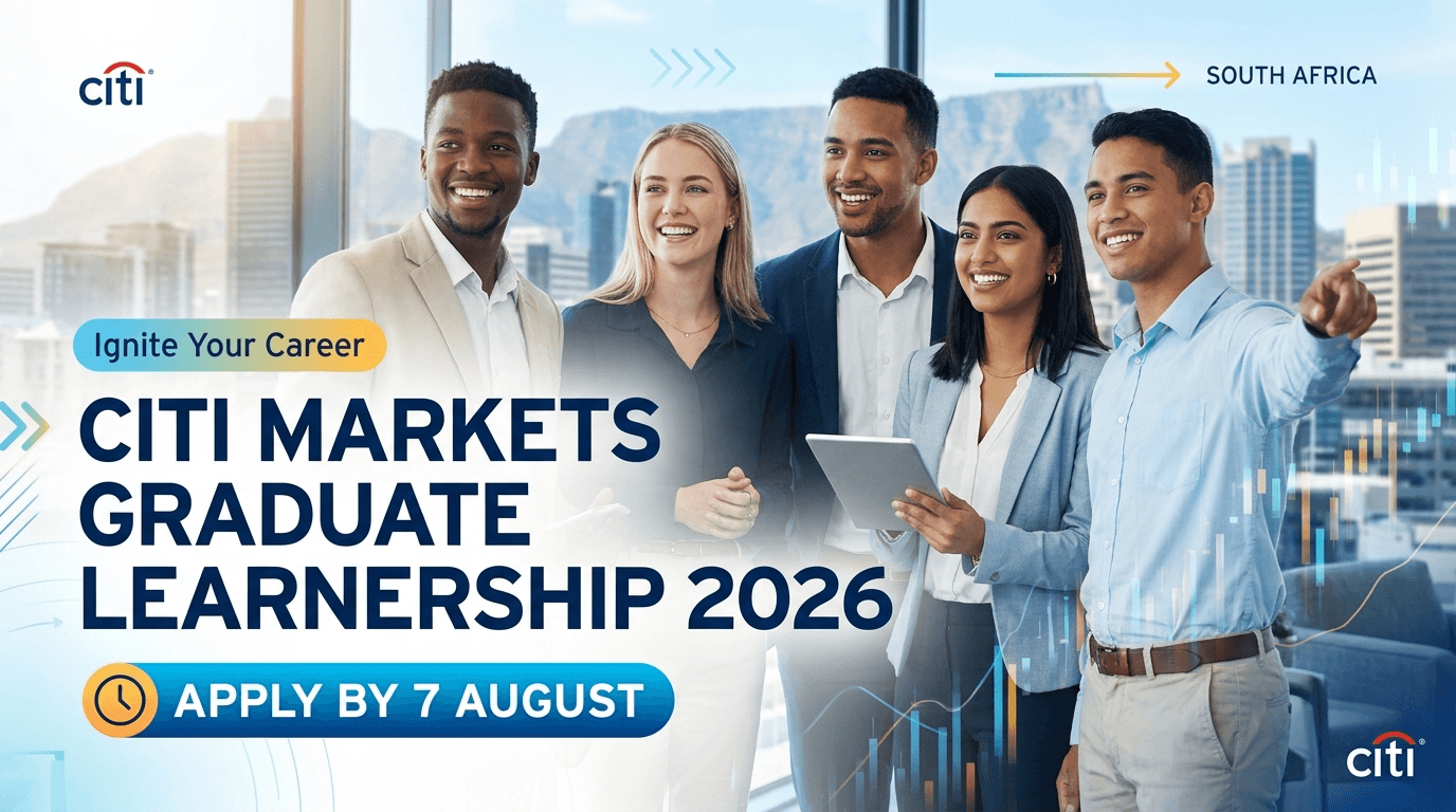 Citi Markets Graduate Learnership 2026 – Apply by 7 August