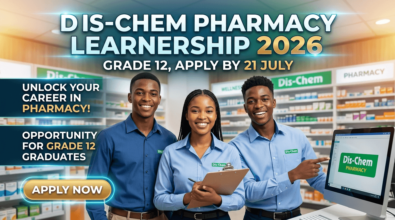 Dis-Chem Pharmacy learnership 2026 – Grade 12, apply by 21 July