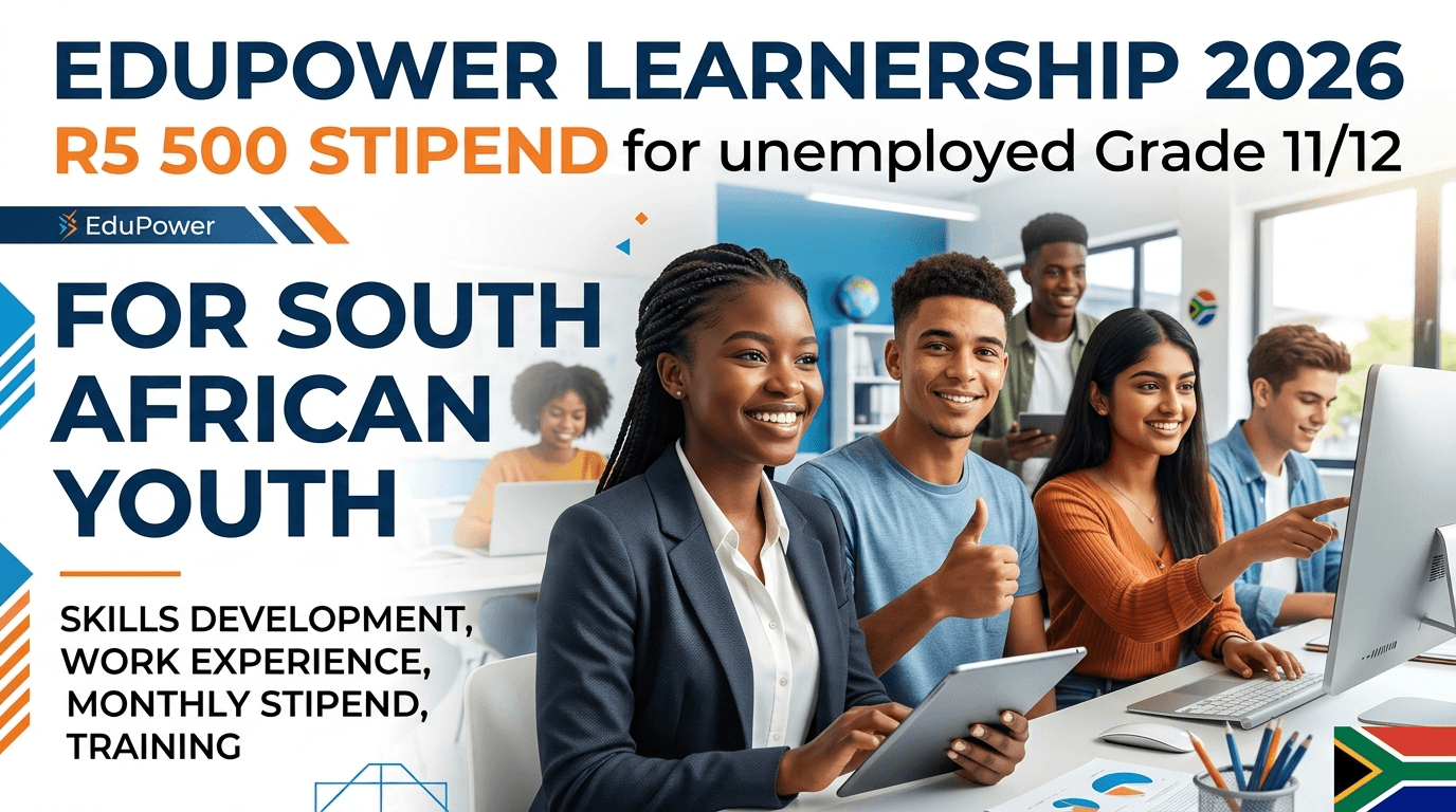 EduPower Learnership 2026 – R5 500 stipend for unemployed Grade 11/12