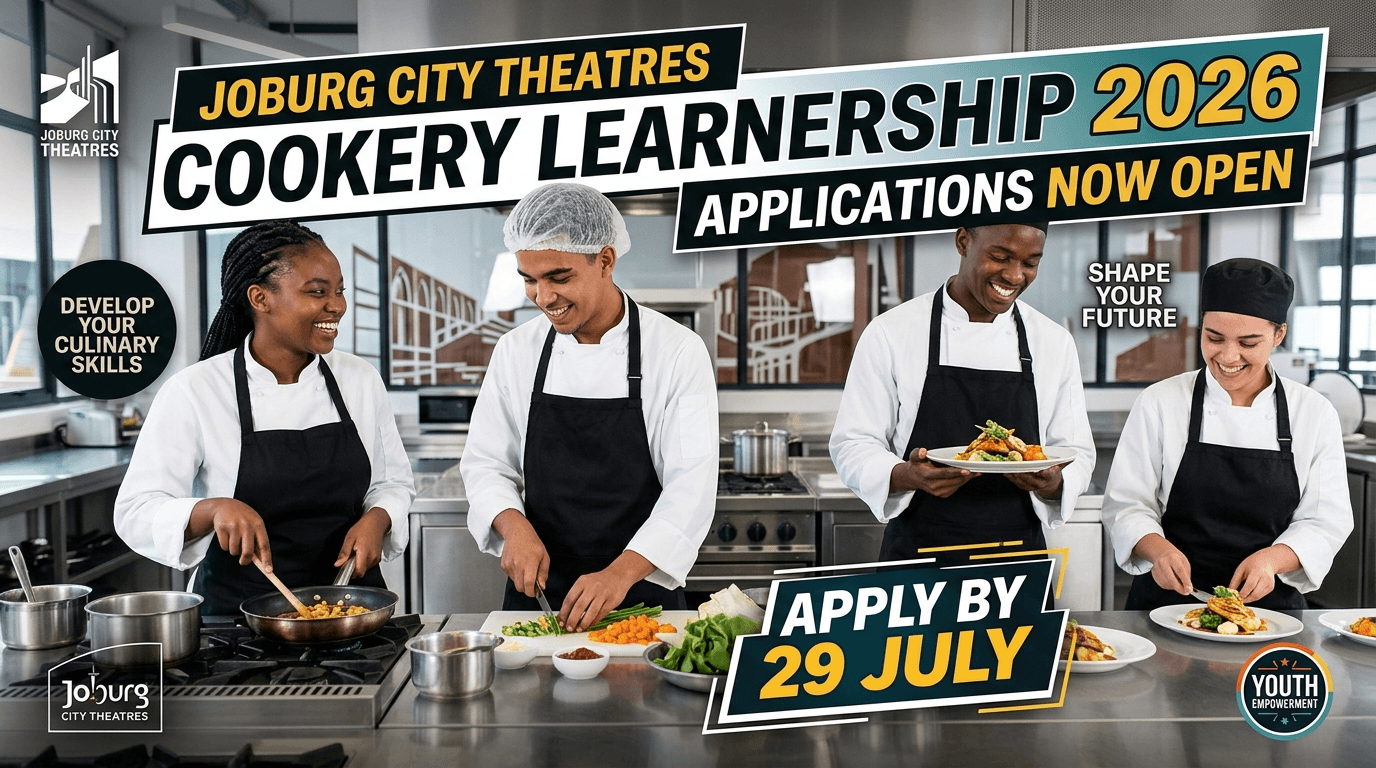 Joburg City Theatres Cookery Learnership 2026 – Apply by 29 July