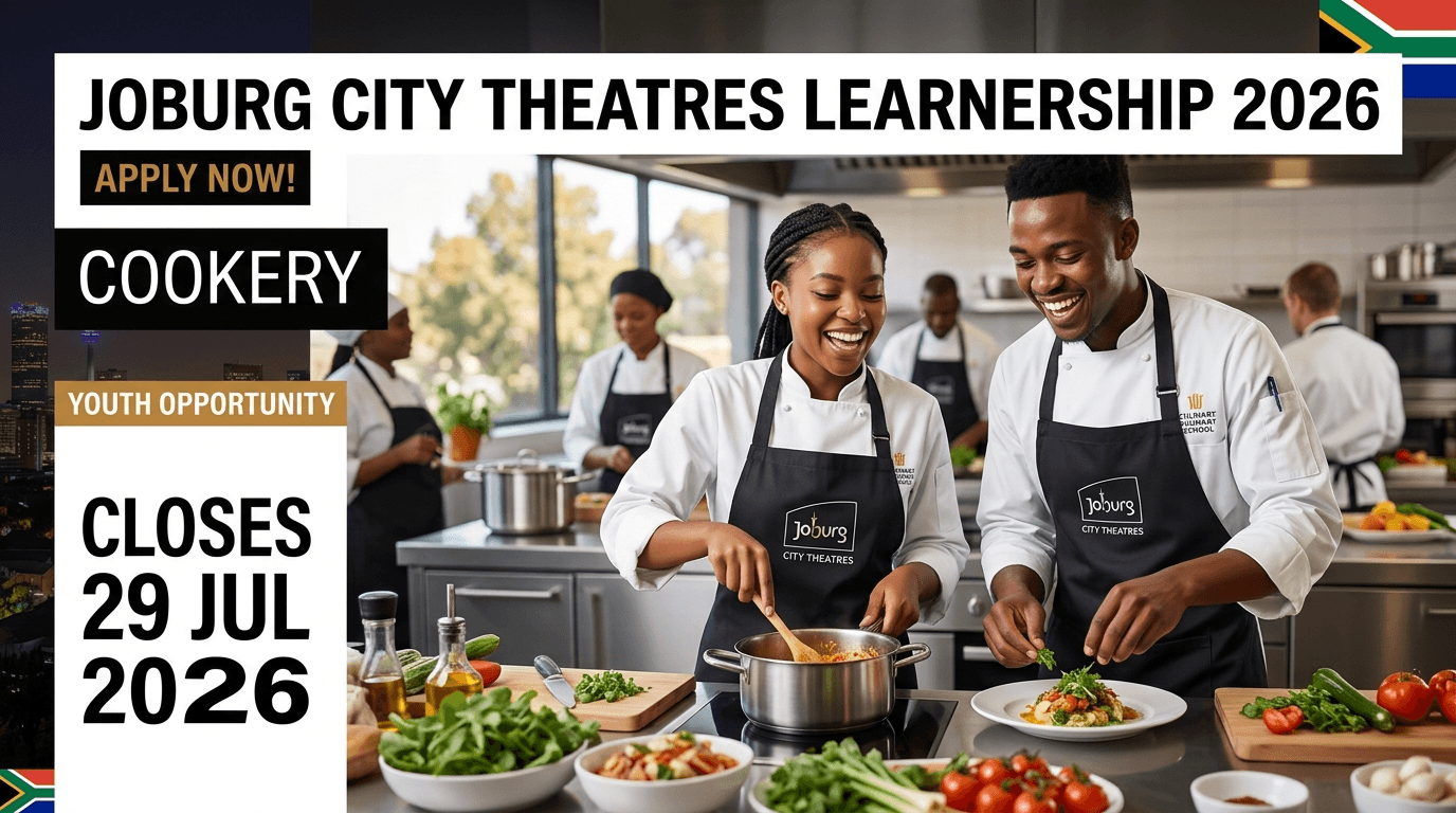 Joburg City Theatres Learnership 2026 Cookery (Closes 29 Jul 2026)