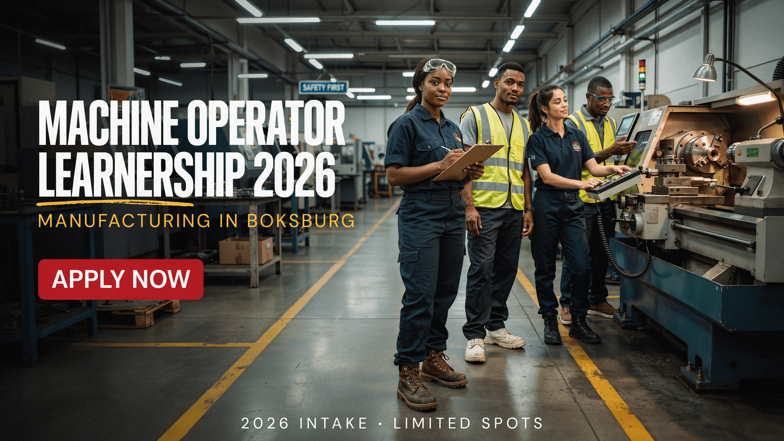 Machine Operator Learnership 2026 – Manufacturing in Boksburg – Apply