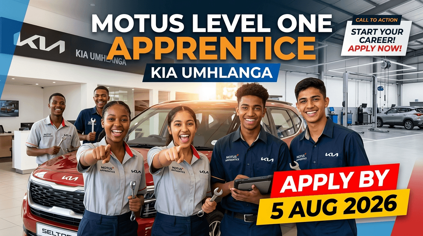 Motus Level One Apprentice – Kia Umhlanga – Apply by 5 Aug 2026
