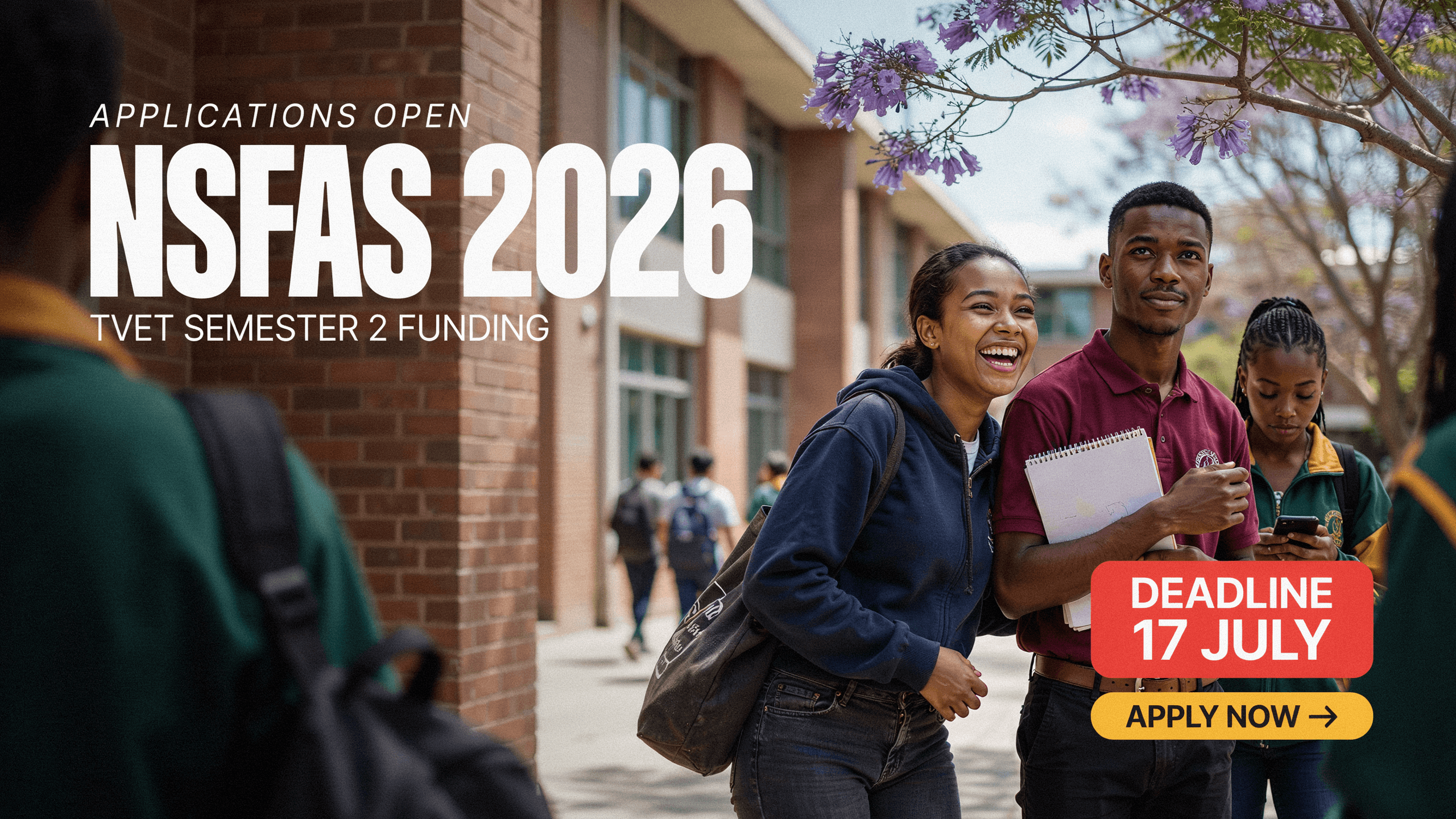 NSFAS 2026 TVET Semester 2 funding applications – deadline 17 July